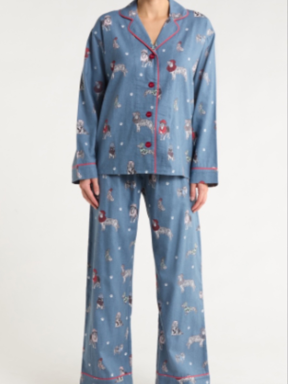 PJ Salvage Lightweight Flannel Pajamas Set Denim